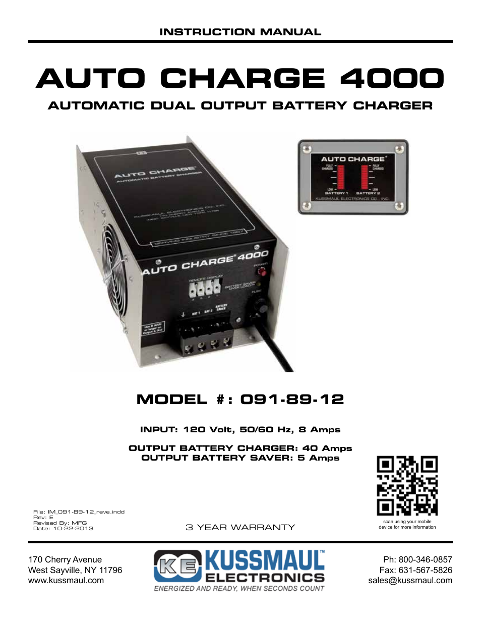 Kussmaul Electronics 091-89-12 User Manual | 8 pages