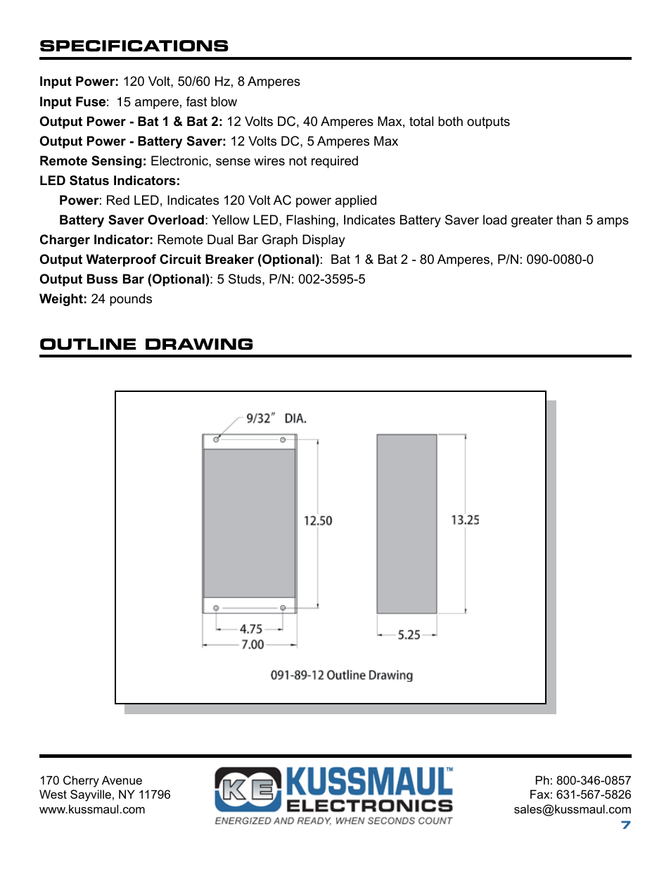 Kussmaul Electronics 091-89-12 User Manual | Page 7 / 8