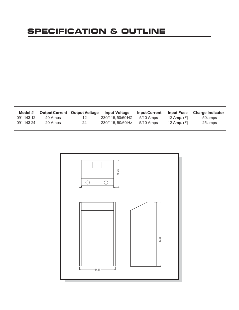 Specification & outline | Kussmaul Electronics 091-143-12 User Manual | Page 4 / 5