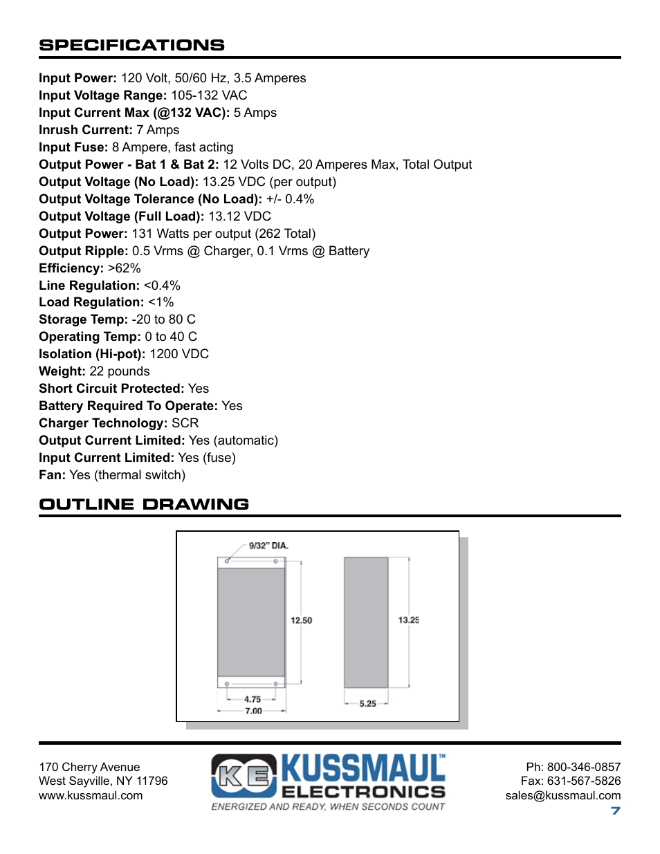 Kussmaul Electronics 091-145-12 User Manual | Page 7 / 8