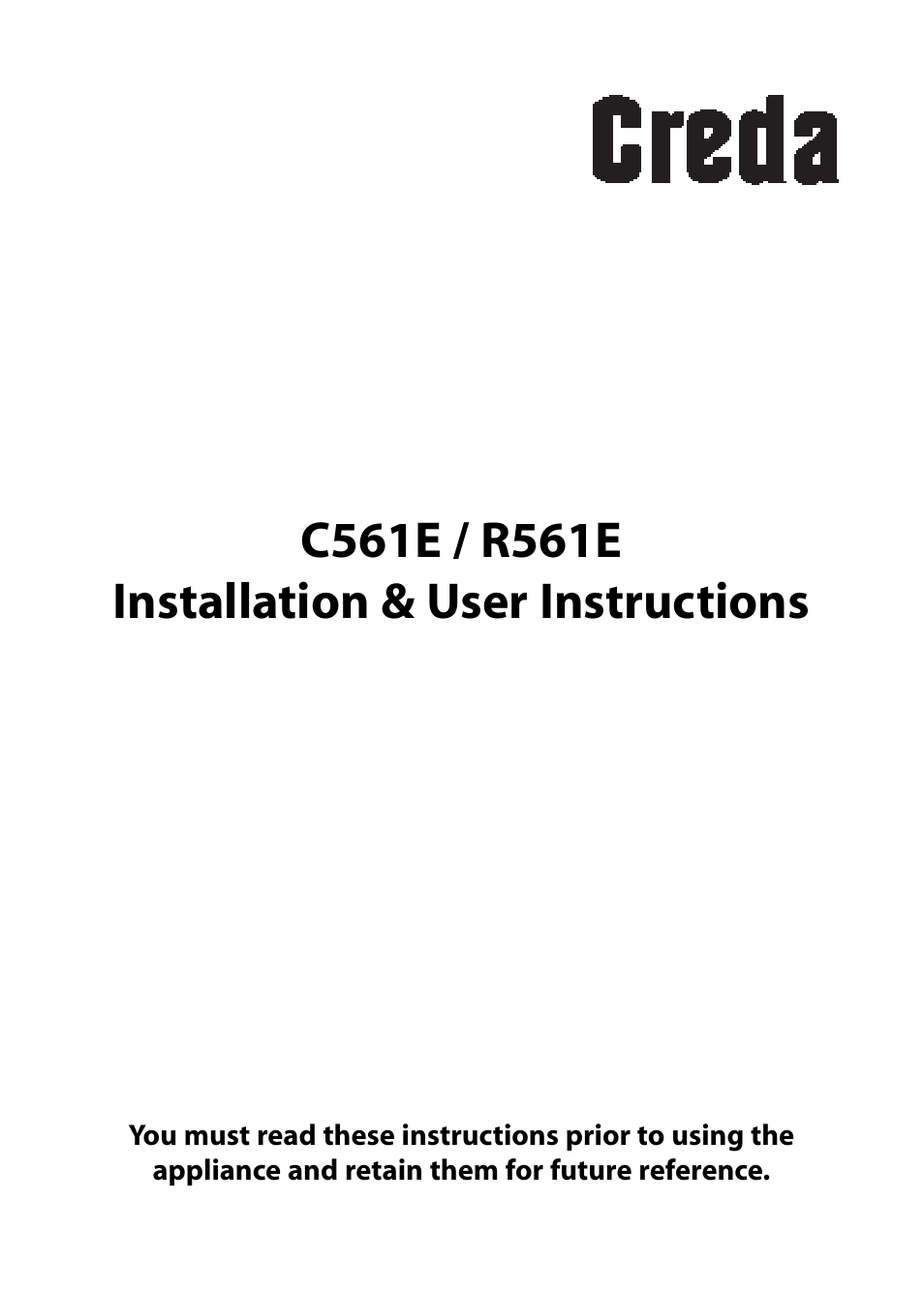 Creda C561E/R561E User Manual | 48 pages