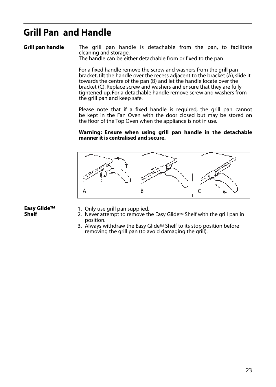 Grill pan and handle | Creda C561E/R561E User Manual | Page 23 / 48
