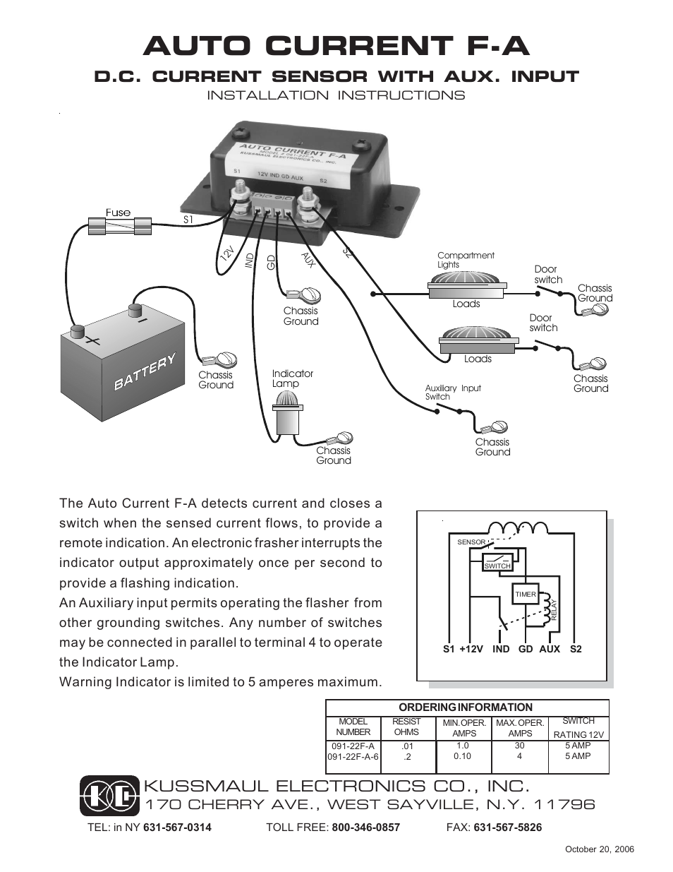 Kussmaul Electronics 091-22F-A User Manual | 1 page