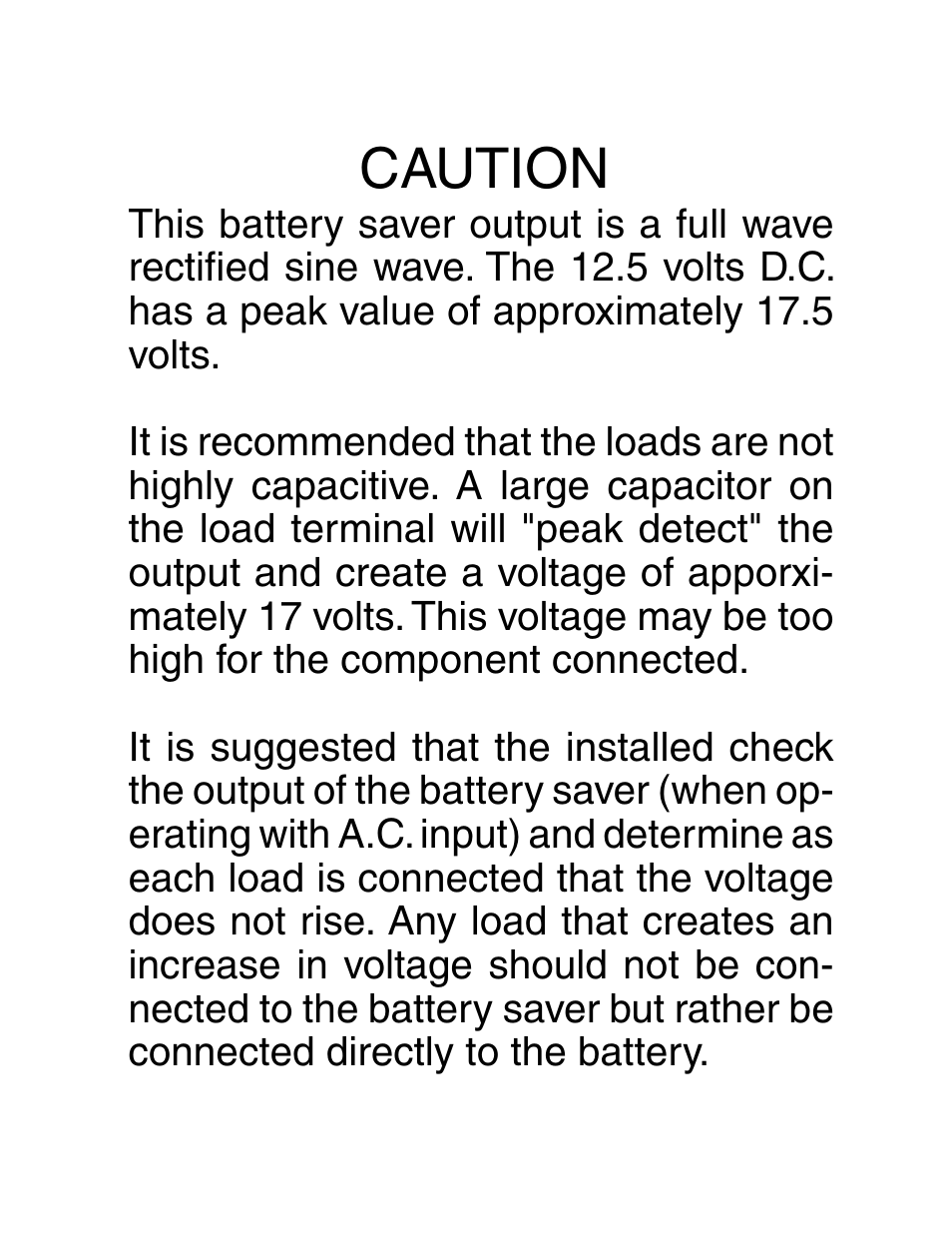 Caution | Kussmaul Electronics 091-9-1000 User Manual | Page 4 / 8