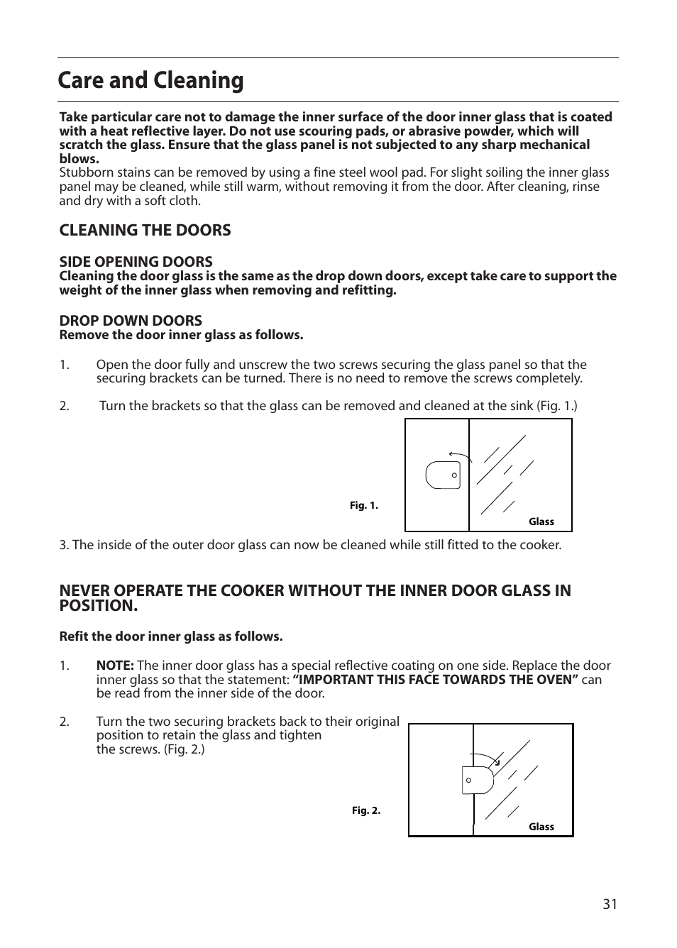 Care and cleaning | Creda S130E User Manual | Page 31 / 40