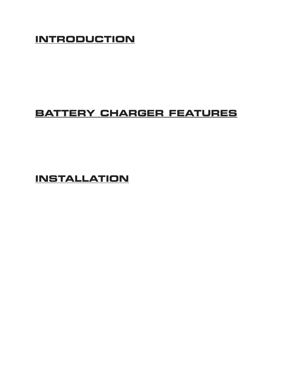 Introduction, Battery charger features, Installation | Kussmaul Electronics 091-120-12E-20 User Manual | Page 2 / 7