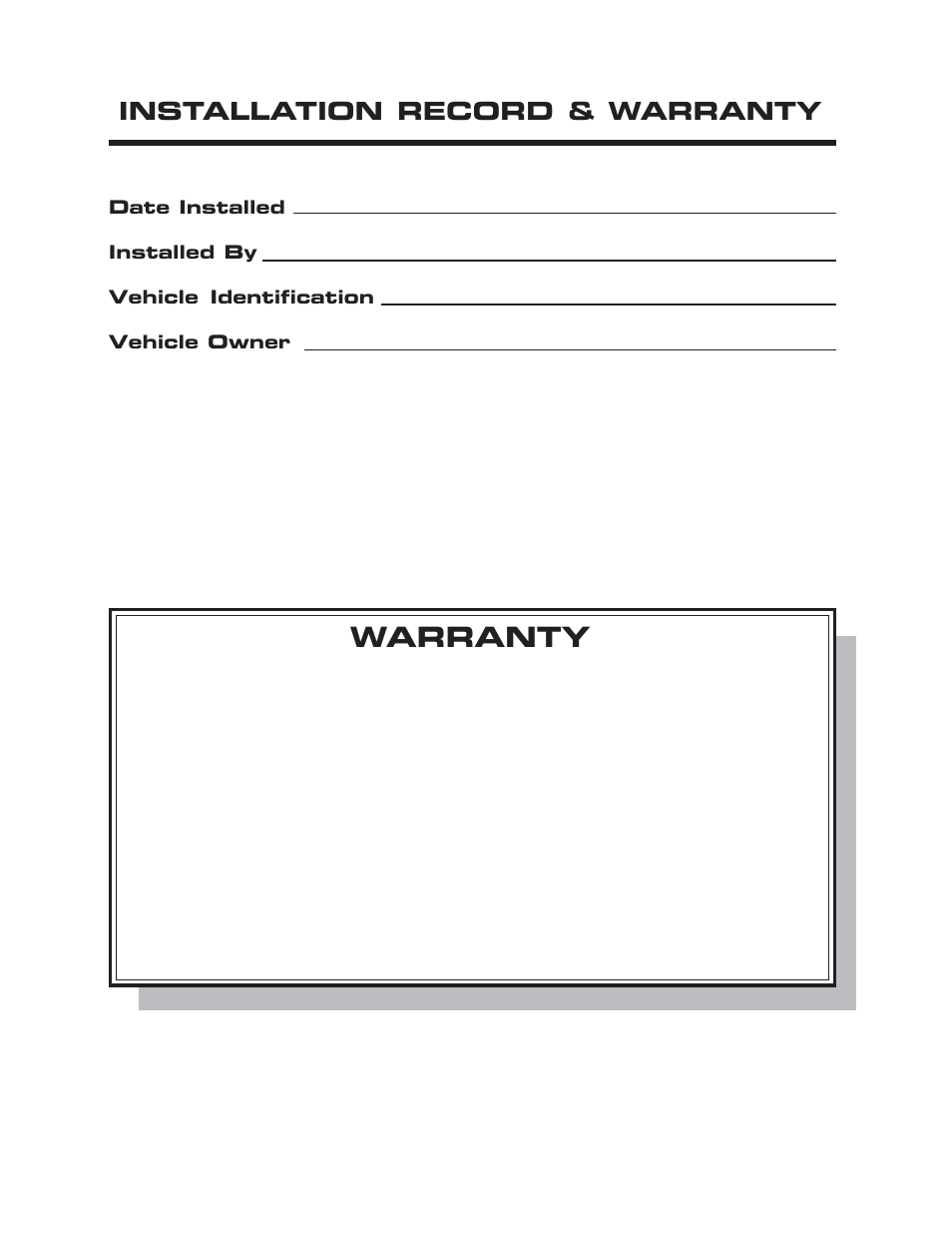 Warranty, Installation record & warranty | Kussmaul Electronics 091-120-12E-20 User Manual | Page 7 / 7