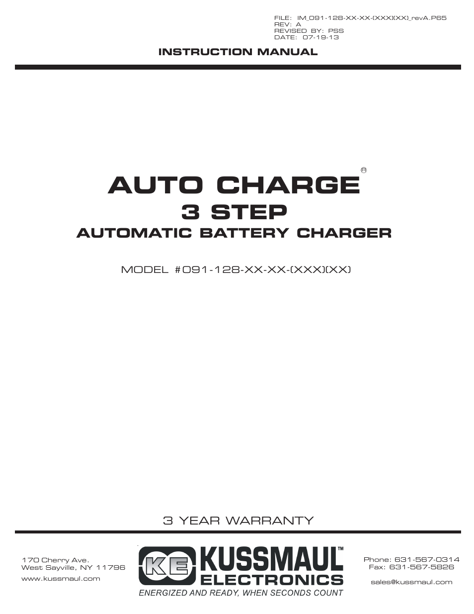 Kussmaul Electronics 091-128-12-40 User Manual | 8 pages
