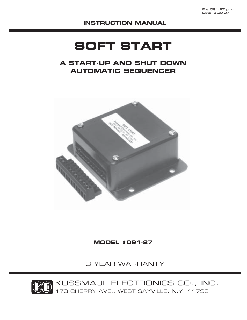 Kussmaul Electronics 091-27 User Manual | 5 pages