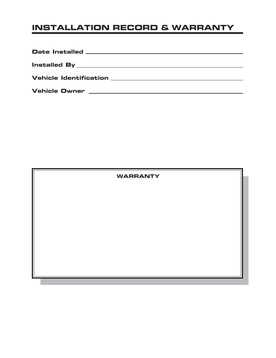 Installation record & warranty | Kussmaul Electronics 091-27 User Manual | Page 5 / 5