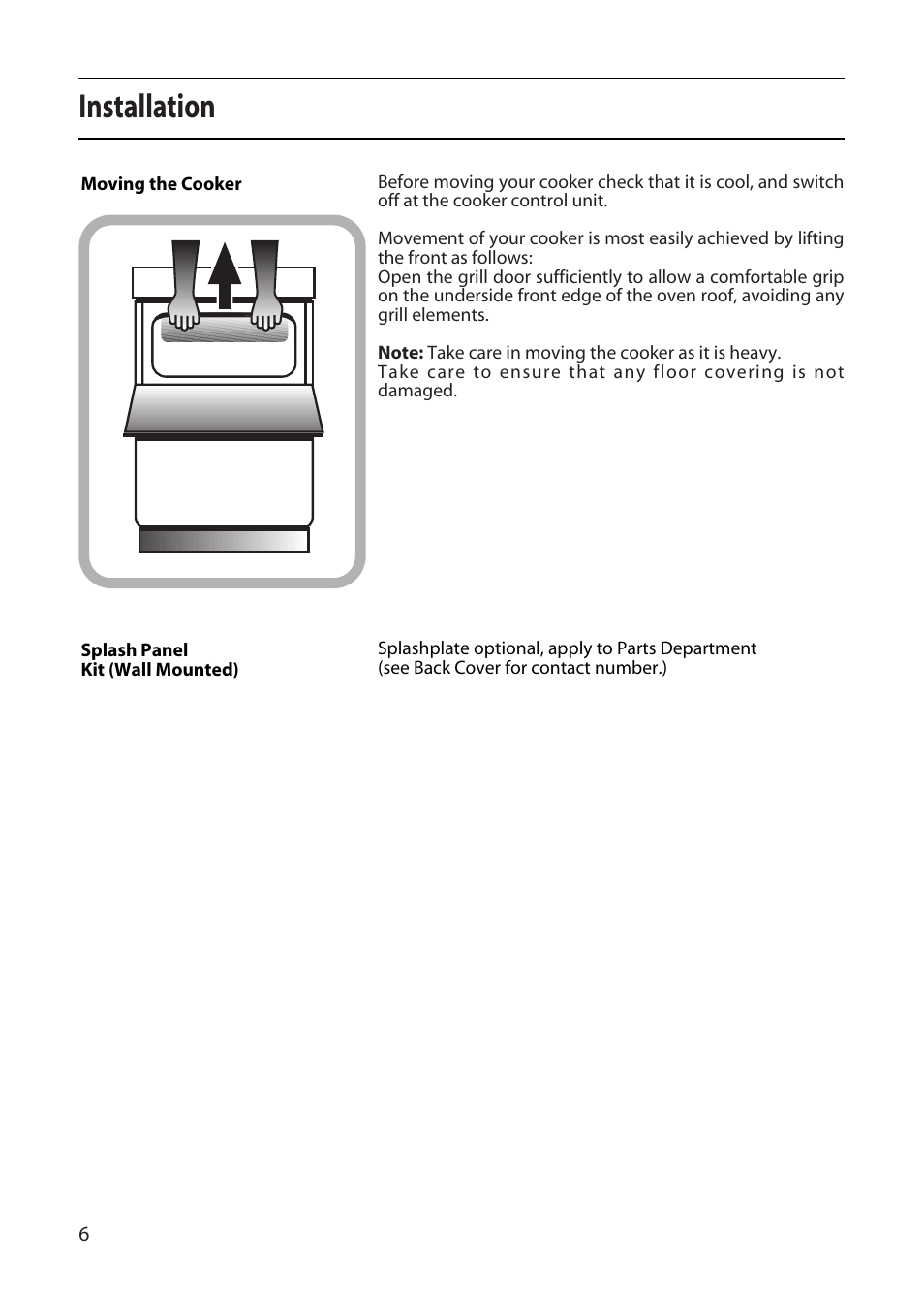 Installation | Creda X152E User Manual | Page 6 / 28