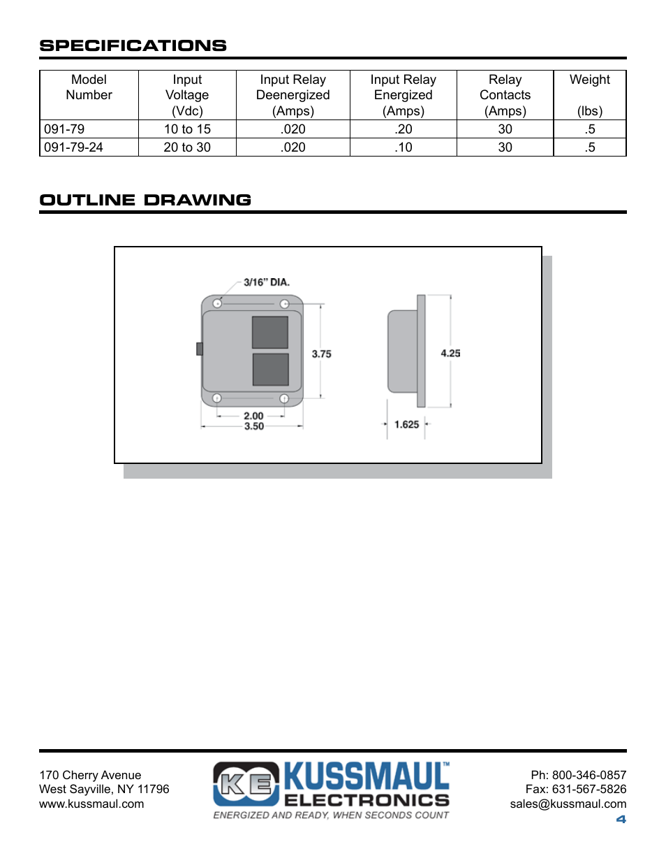 Kussmaul Electronics 091-79 User Manual | Page 4 / 5