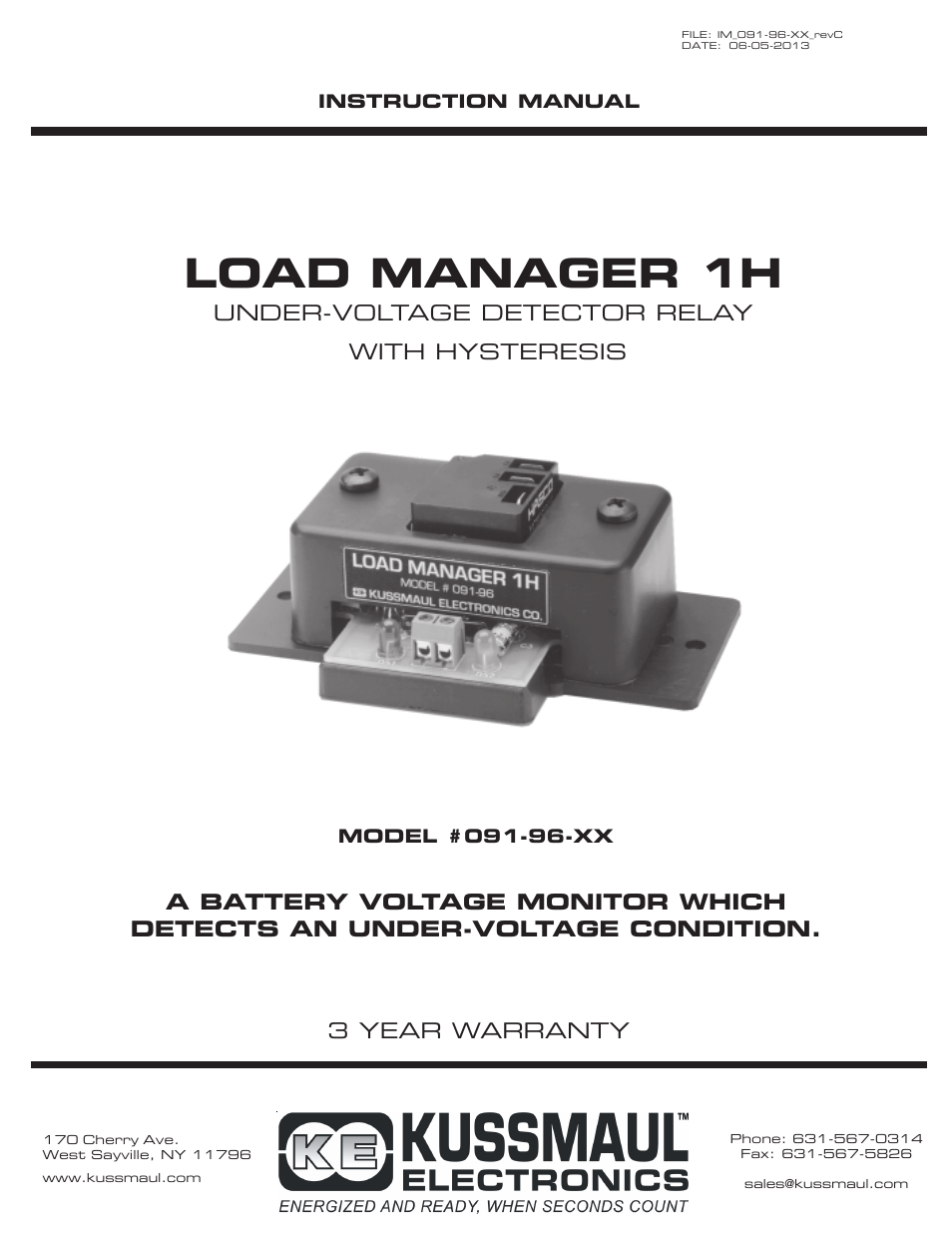 Kussmaul Electronics 091-96-12 User Manual | 5 pages
