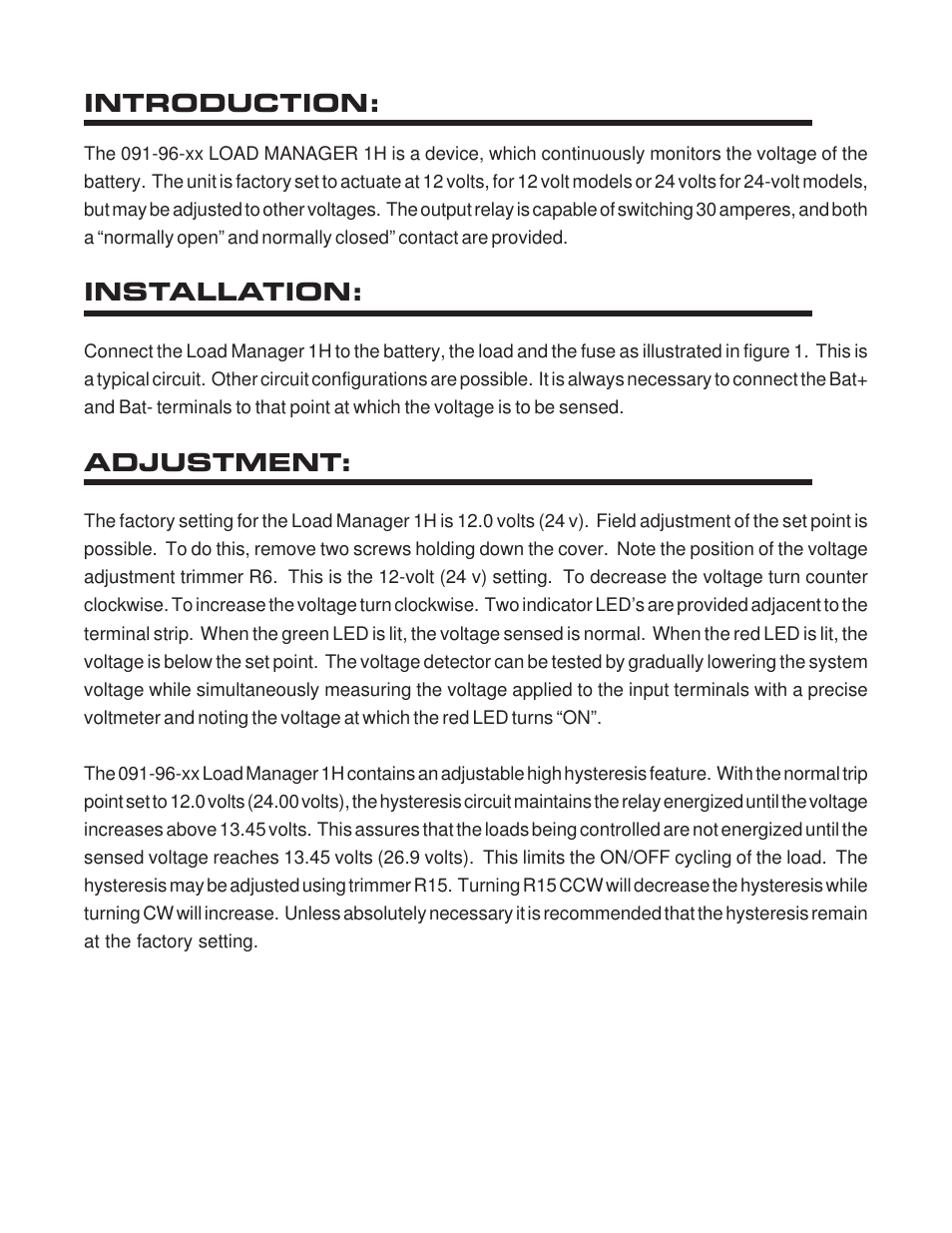 Introduction, Installation, Adjustment | Kussmaul Electronics 091-96-12 User Manual | Page 2 / 5