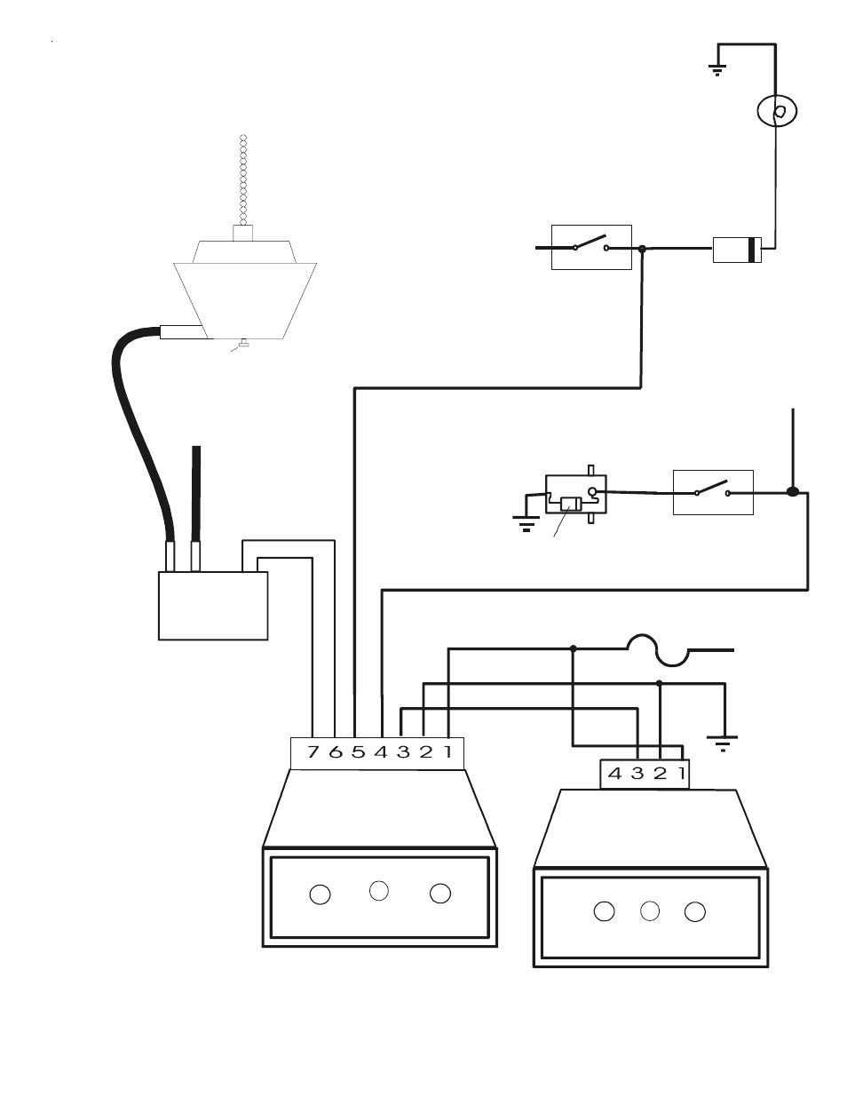 Engine idler, Voltage monitor & engine idler, Voltage monitor | Installation and wiring diagram, Battery, Diode | Kussmaul Electronics 091-84-004 User Manual | Page 9 / 11