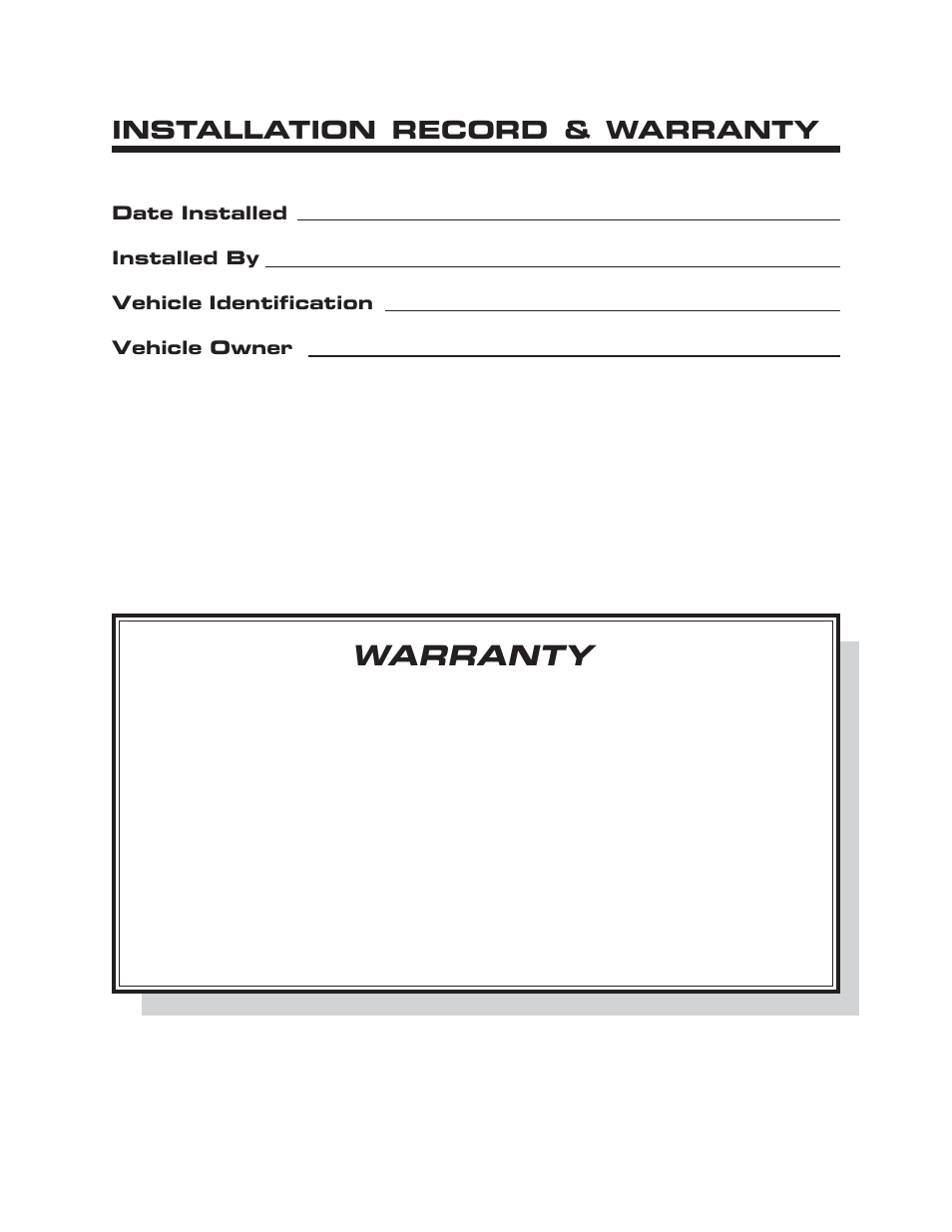 Warranty, Installation record & warranty | Kussmaul Electronics 091-20/20 User Manual | Page 5 / 5