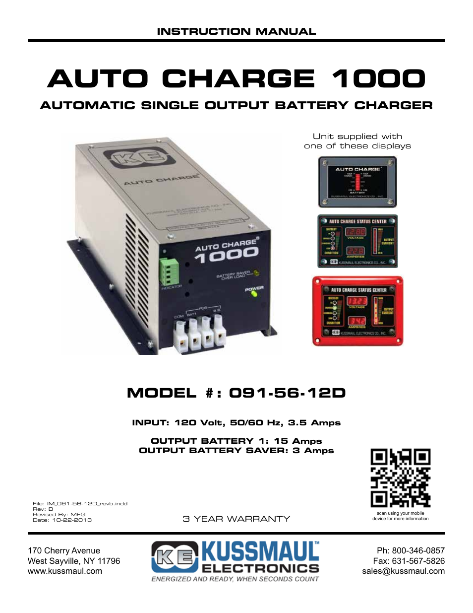 Kussmaul Electronics 091-56-12 User Manual | 10 pages