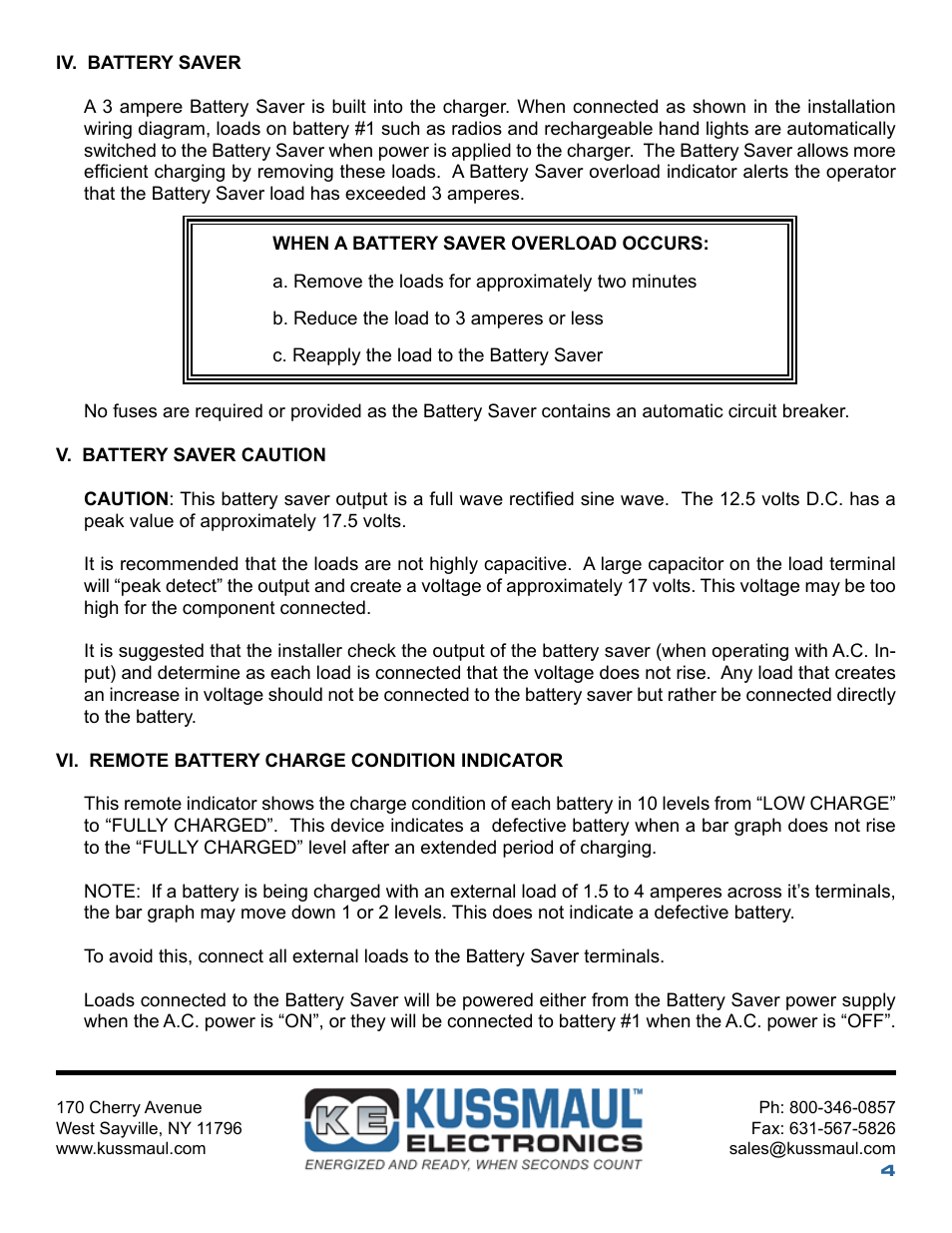 Kussmaul Electronics 091-56-12 User Manual | Page 4 / 10