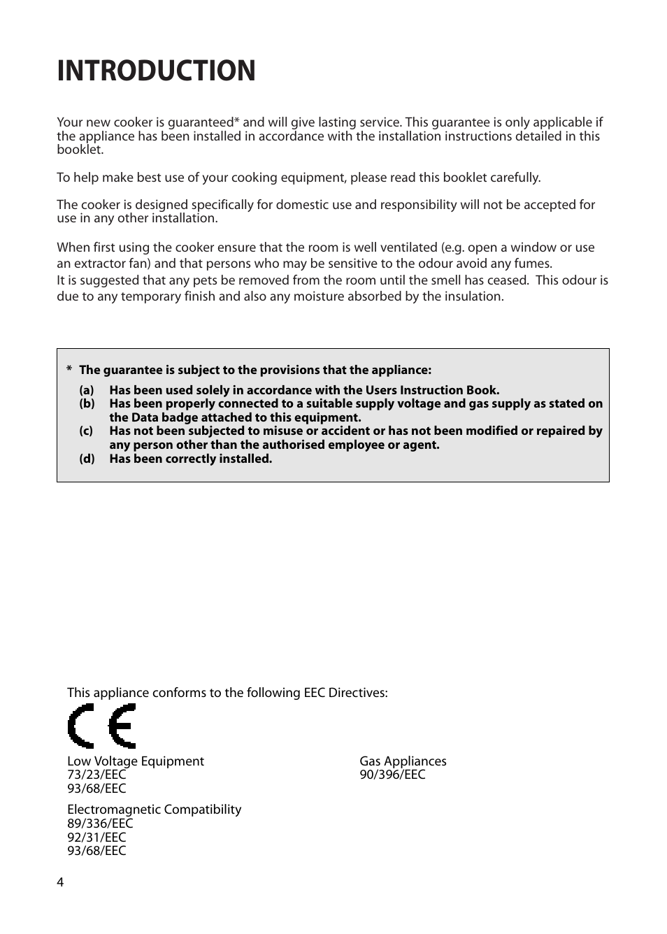 Introduction | Creda EUROPA S230G User Manual | Page 4 / 36