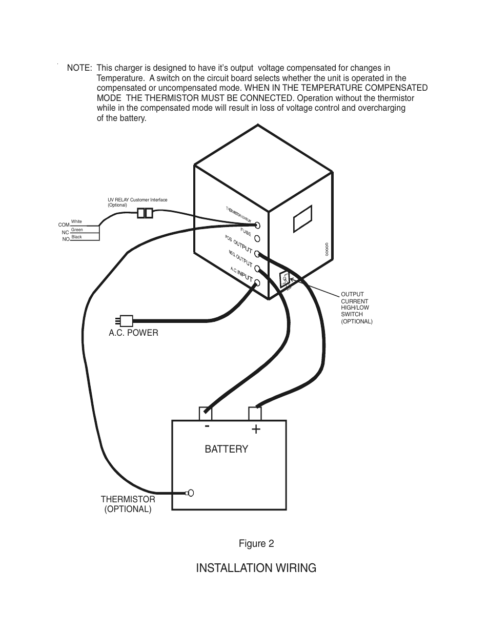 Installation wiring, Battery, Figure 2 | Kussmaul Electronics 091-127-12E-80 User Manual | Page 5 / 9