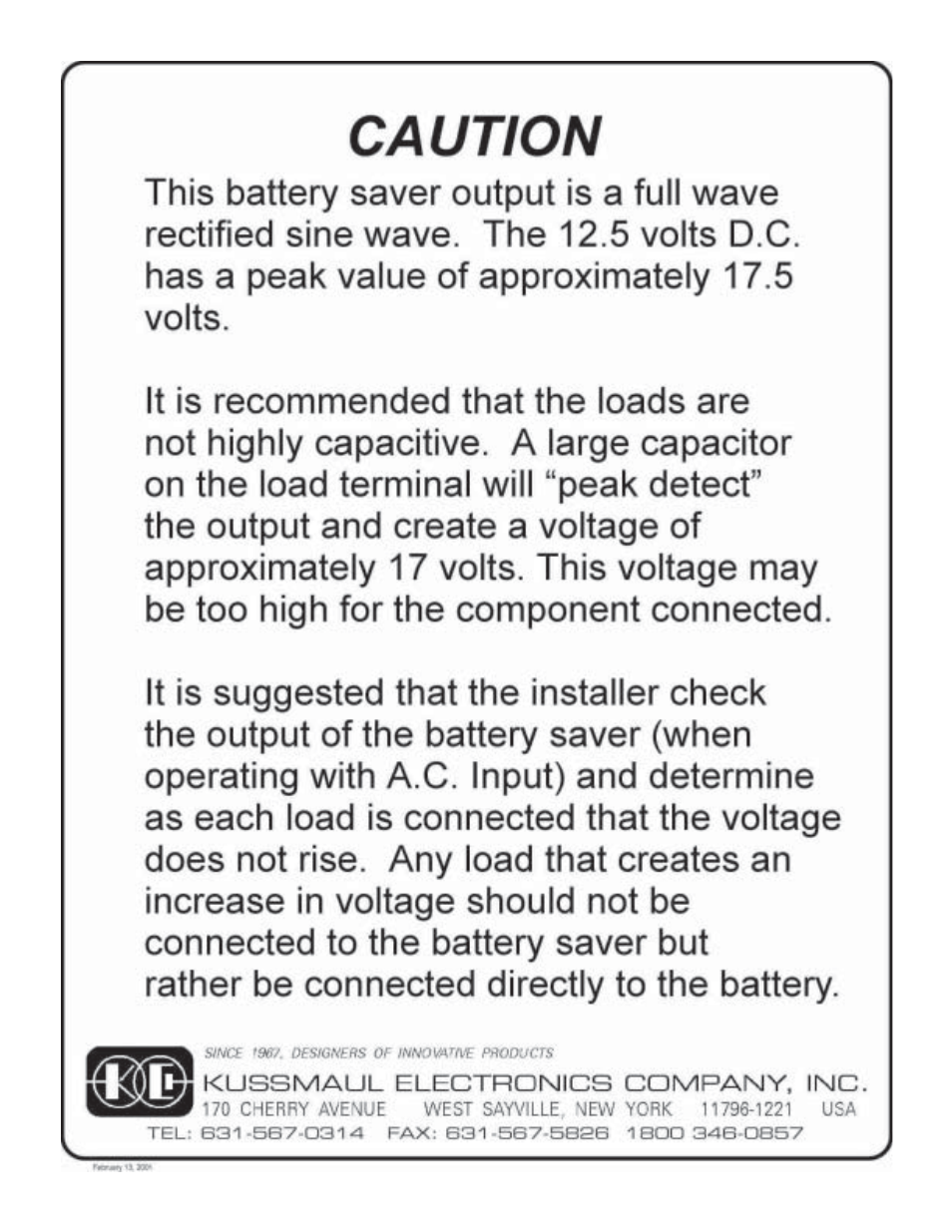 Kussmaul Electronics 091-35 User Manual | Page 4 / 5