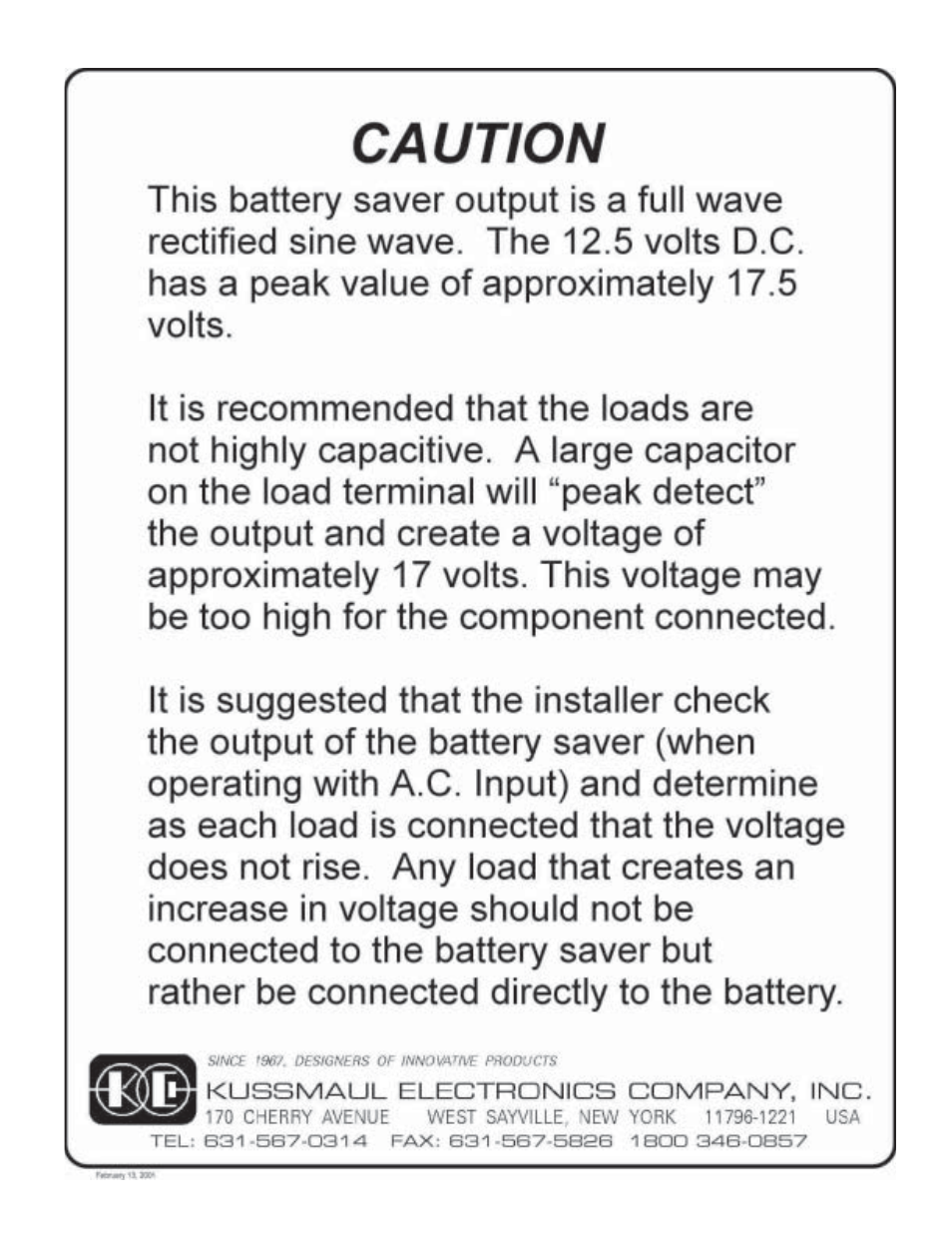 Kussmaul Electronics 091-51-12 User Manual | Page 3 / 6