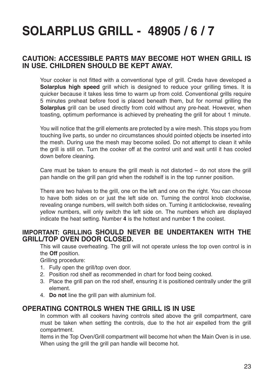 Creda Cooker User Manual | Page 23 / 40