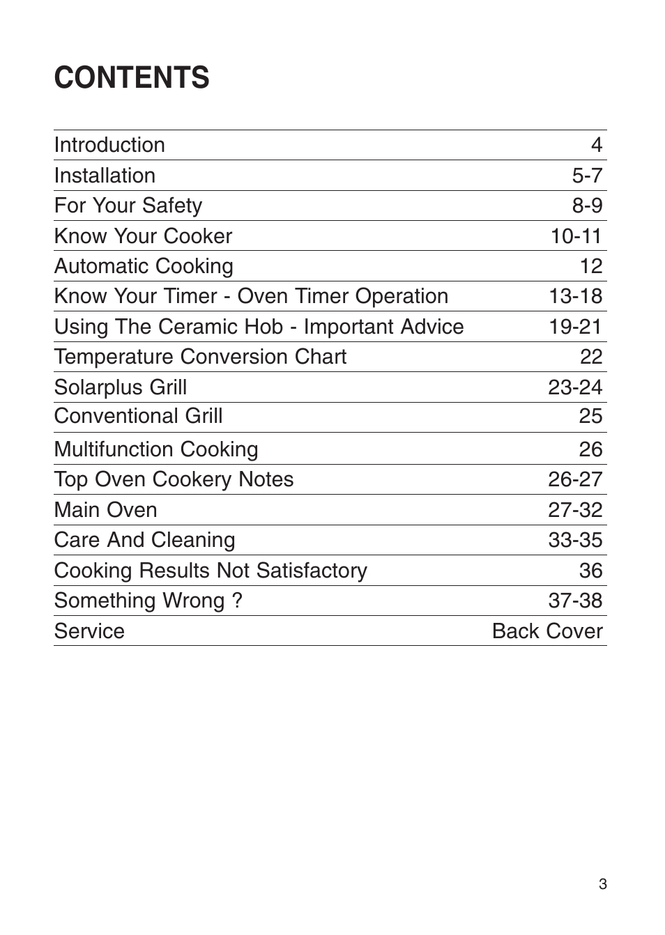 Creda Cooker User Manual | Page 3 / 40