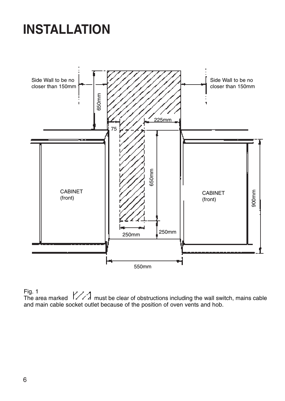 Installation | Creda Cooker User Manual | Page 6 / 40