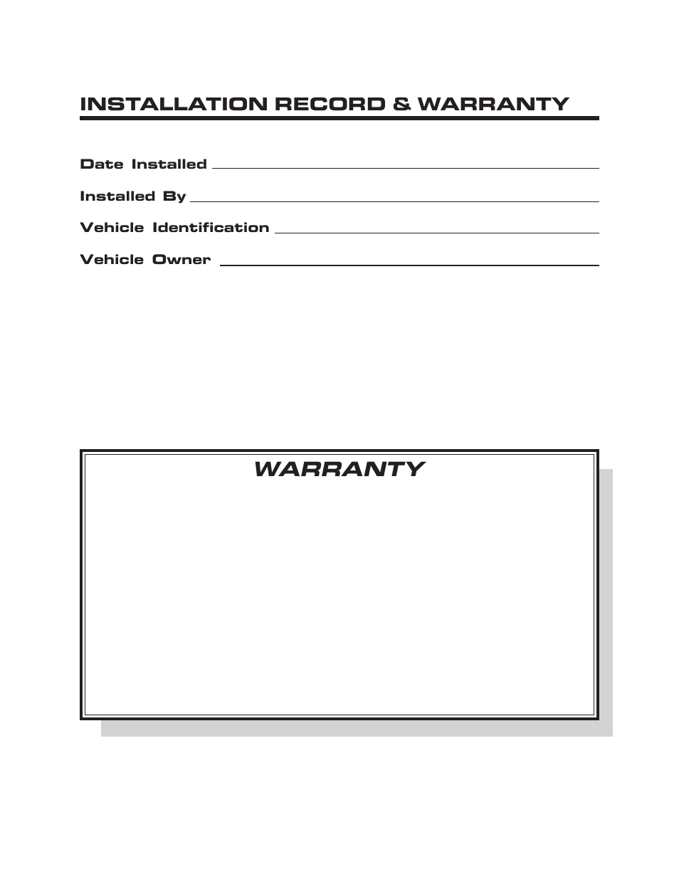 Warranty, Installation record & warranty | Kussmaul Electronics 091-92A-12 User Manual | Page 7 / 7
