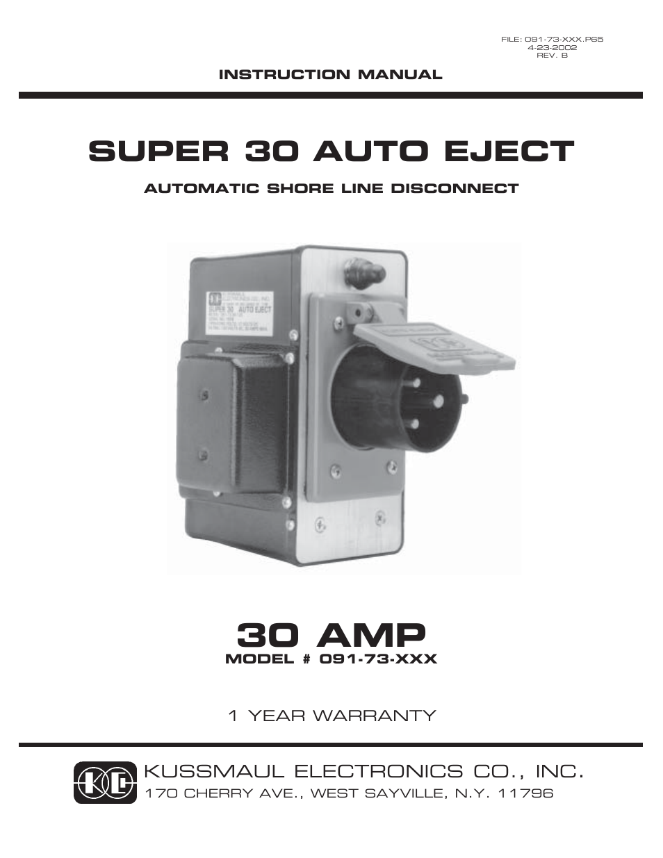 Kussmaul Electronics 091-73-30-120 User Manual | 5 pages
