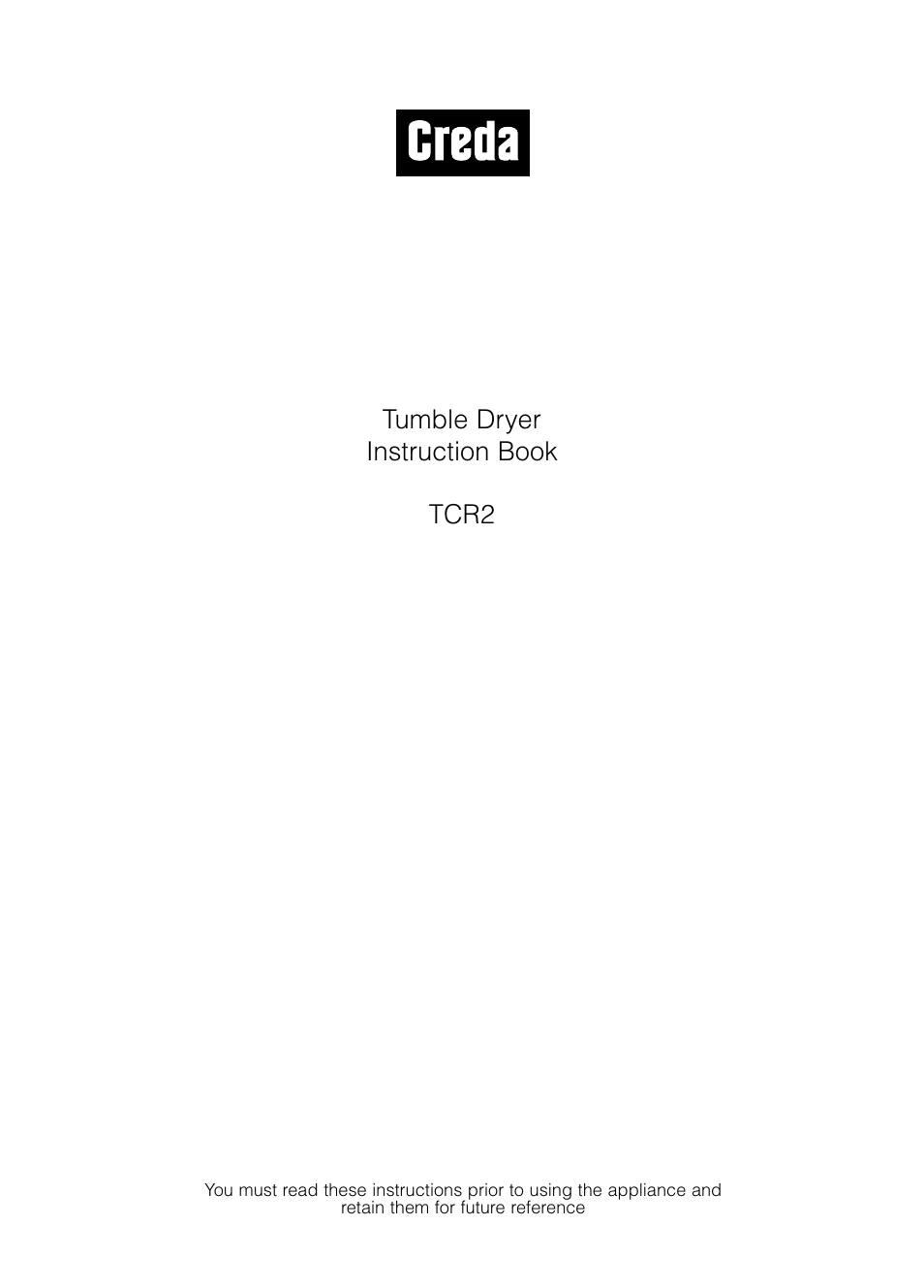 Creda TCR2 User Manual | 12 pages
