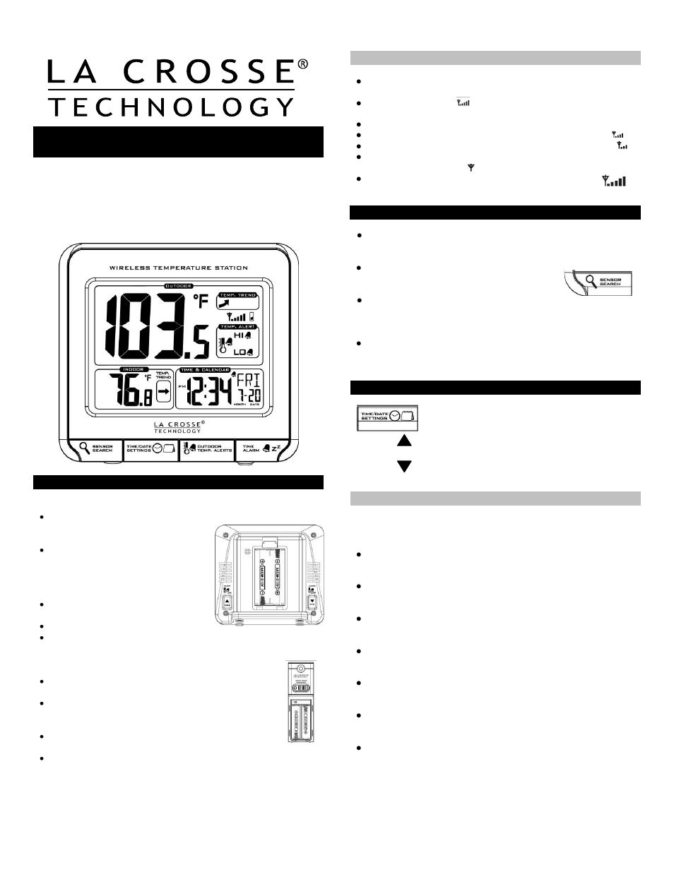 La Crosse Technology 308-179or User Manual | 4 pages
