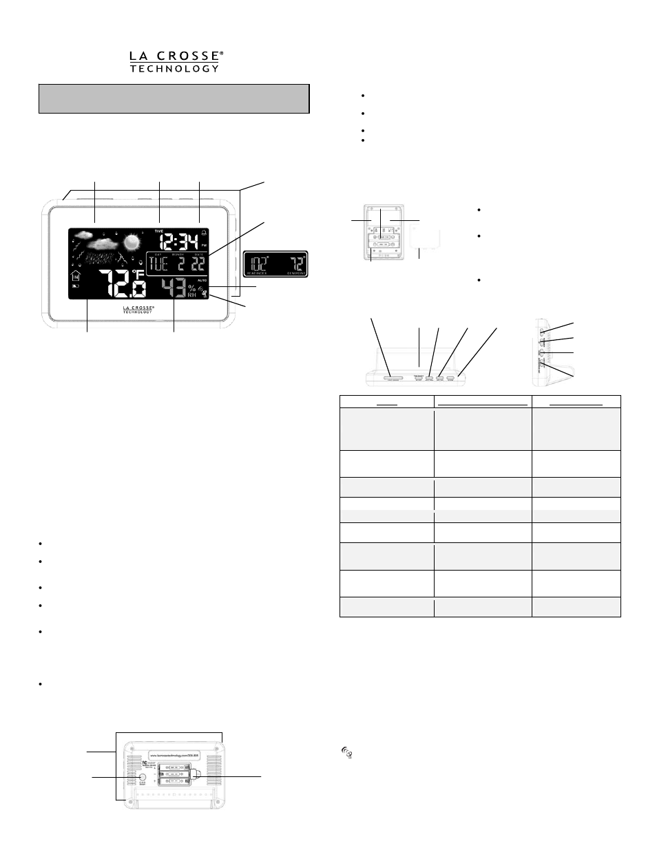La Crosse Technology 308A-805 User Manual | 3 pages