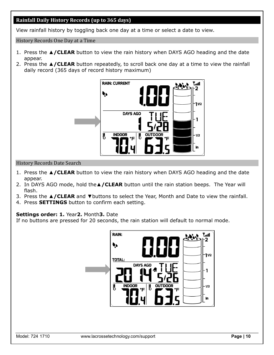 La Crosse Technology 724-1710 User Manual | Page 10 / 14