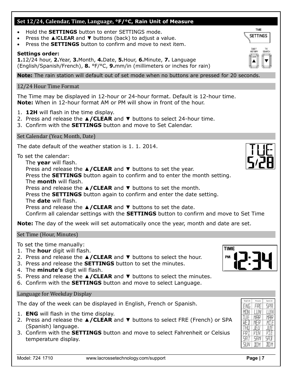 La Crosse Technology 724-1710 User Manual | Page 7 / 14