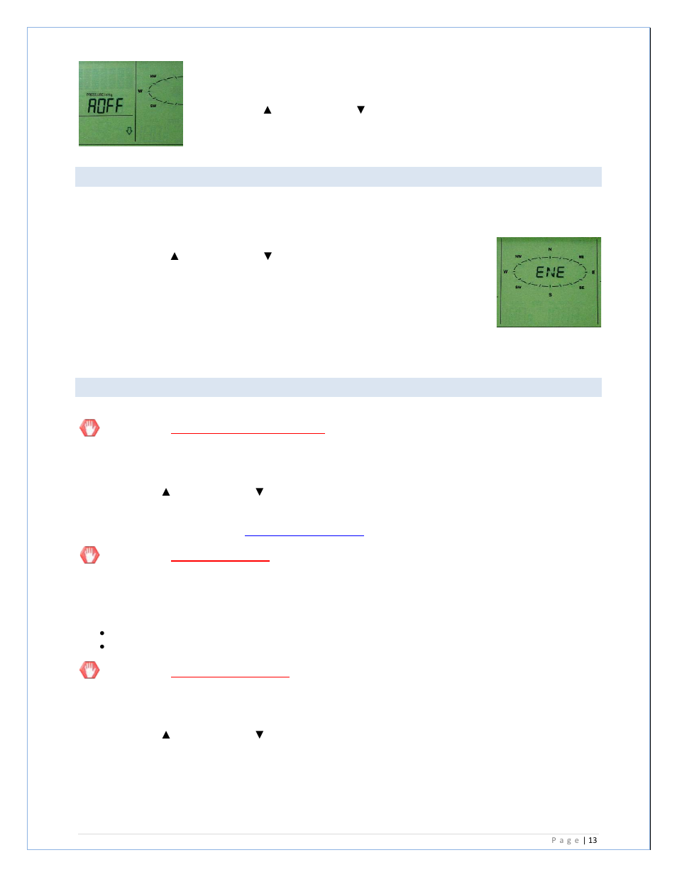 Wind direction display type, Factory reset procedures | La Crosse Technology C84612 User Manual | Page 13 / 30