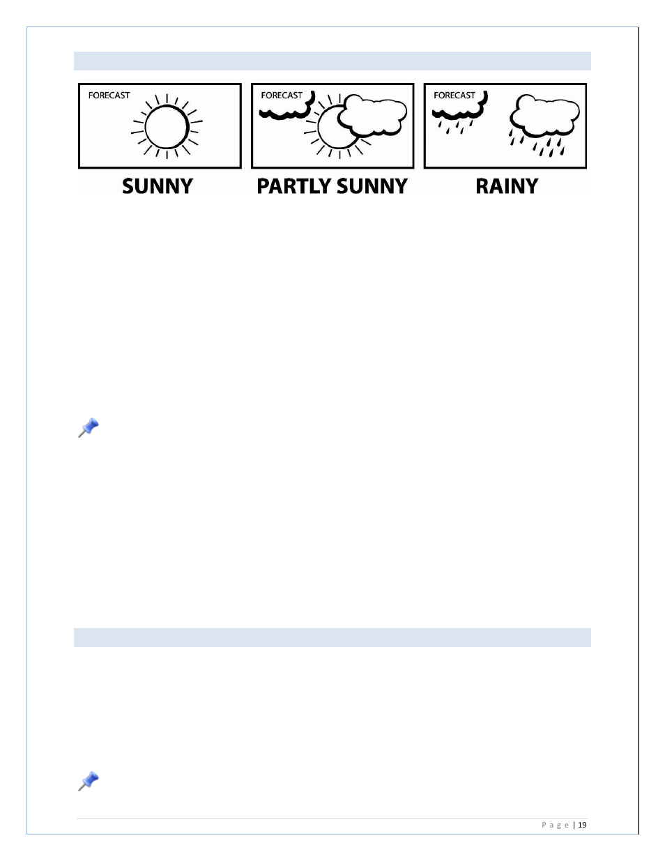 Weather forecasting icons, Weather tendency indicator | La Crosse Technology C84612 User Manual | Page 19 / 30