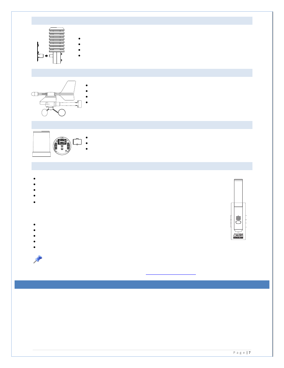 Wireless thermo-hygro sensor (tx59un-1-it), Wireless solar powered wind sensor (tx63u-it), Wireless self emptying rain sensor (tx58un-it) | Optional gateway for remote monitoring, Setup instructions step by step | La Crosse Technology C84612 User Manual | Page 7 / 30