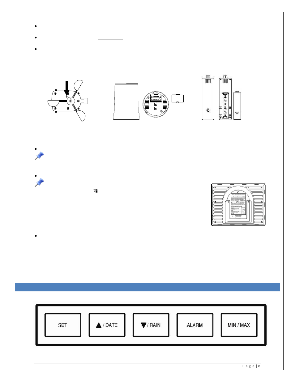 Function buttons | La Crosse Technology C84612 User Manual | Page 8 / 30