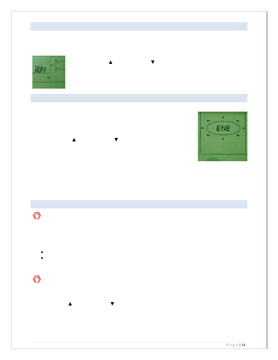 Storm alarm on/ off set, Wind direction display type, Factory reset procedure | La Crosse Technology C86234 User Manual | Page 14 / 32