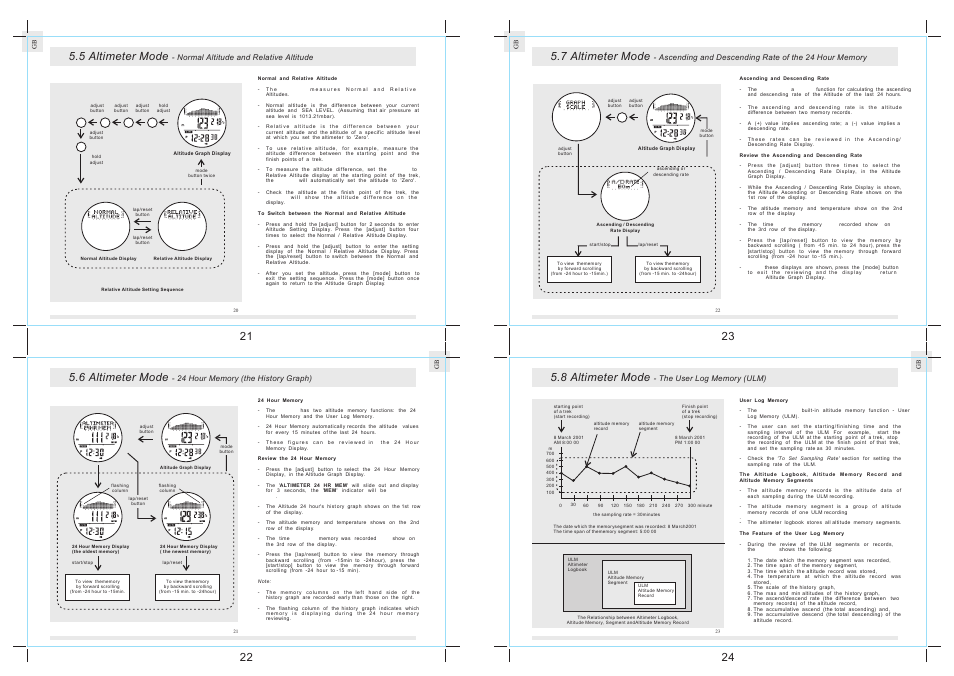 7 altimeter mode, 5 altimeter mode, 8 altimeter mode | La Crosse Technology K2-100 User Manual | Page 7 / 12