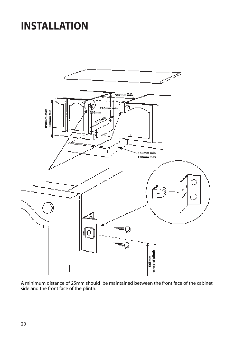 Installation | Creda Cordialle S120G User Manual | Page 20 / 28