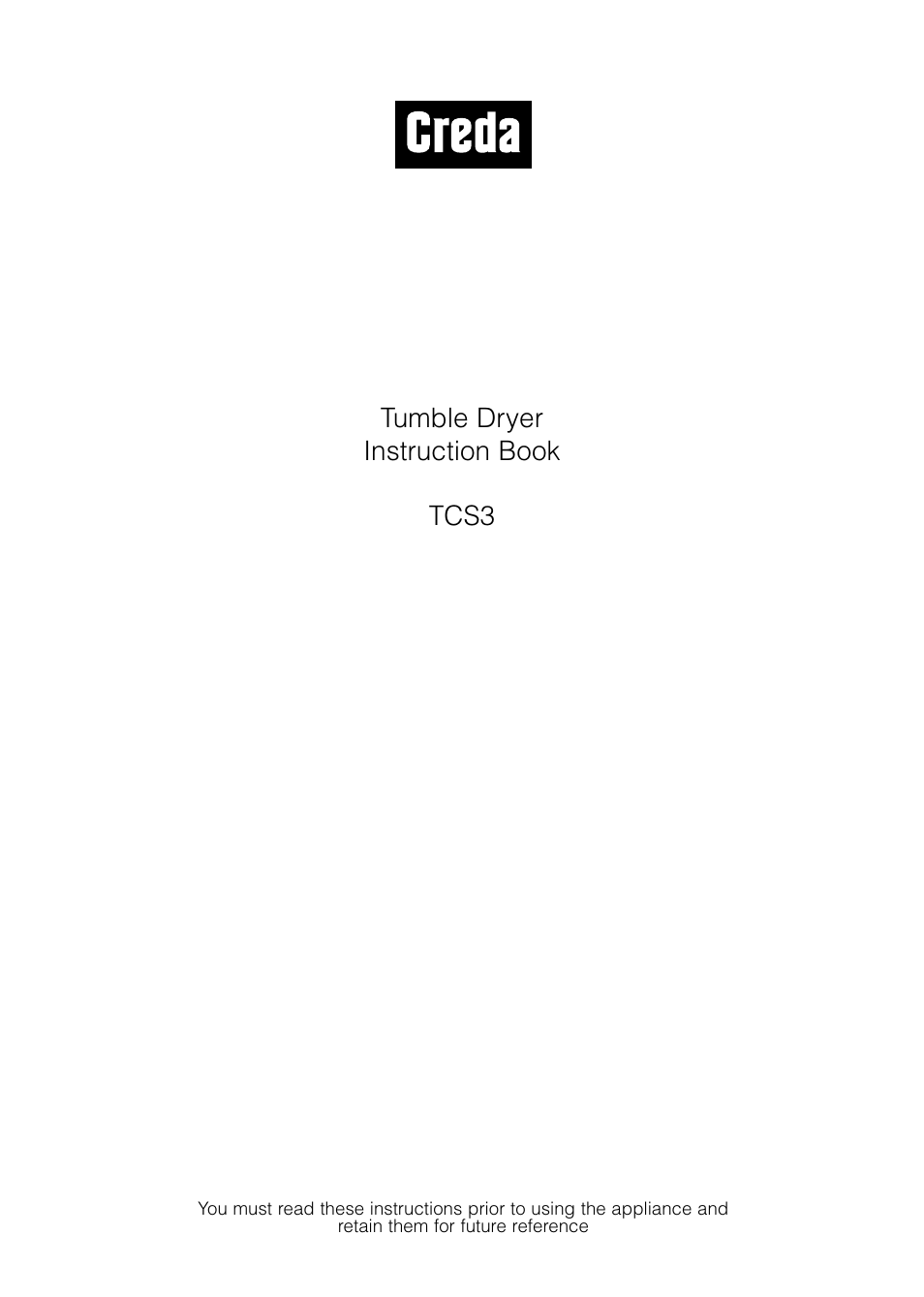 Creda TCS3 User Manual | 16 pages