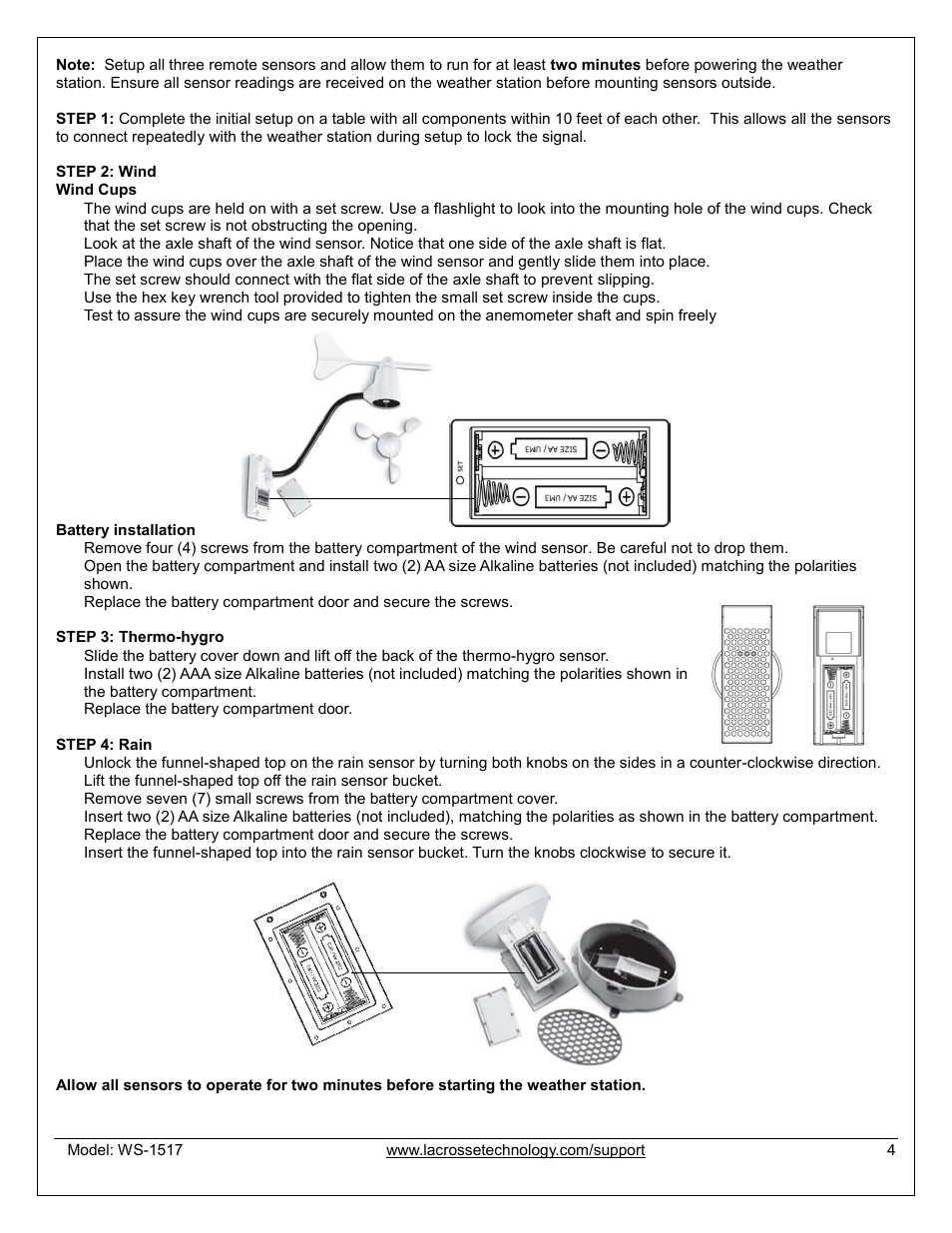 La Crosse Technology WS-1517U User Manual | Page 4 / 21