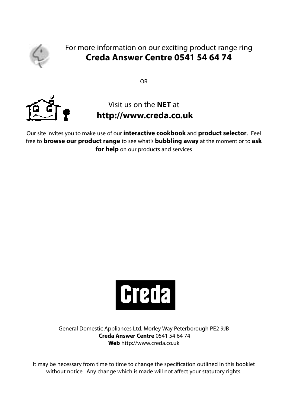 Visit us on the net at | Creda D130E User Manual | Page 2 / 32