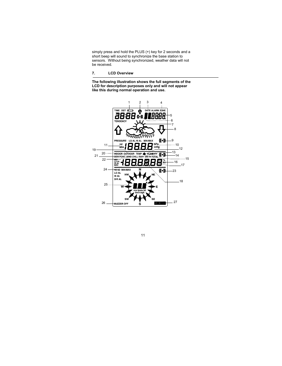 Lcd overview | La Crosse Technology WS-2317 User Manual | Page 11 / 43