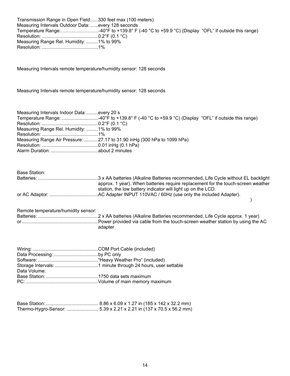 La Crosse Technology WS-3510 User Manual | Page 18 / 19