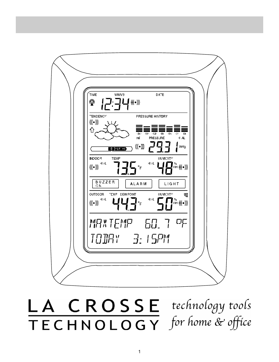 Touch-screen weather station model ws-3512 | La Crosse Technology WS-3510 User Manual | Page 5 / 19