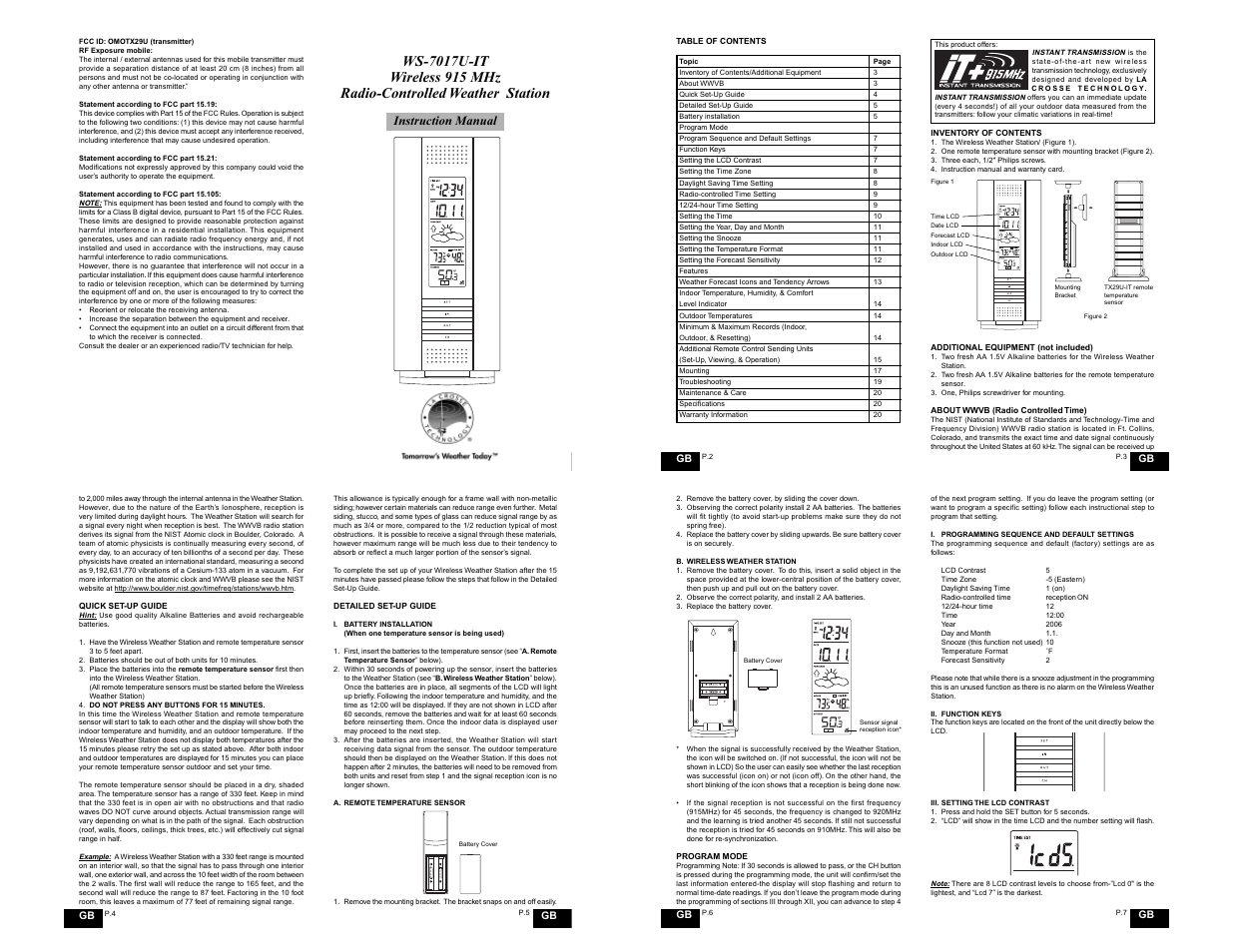 La Crosse Technology WS-7017U-IT User Manual | 9 pages